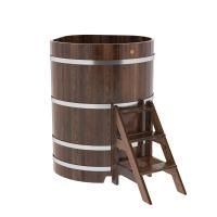 Купель угловая BentWood из лиственницы угловая, морёная премиум 1030х1030х1400 мм