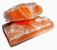 Соляной кирпич из Гималайской соли 200x100x50мм с необработанной стороной, с пазом