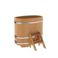 Купель овальная BentWood из лиственницы овальная, натуральная премиум 760х1160х1100 мм