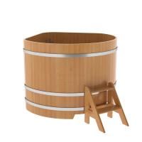 Купель угловая BentWood из лиственницы угловая, натуральная премиум 1370х1370х1100 мм
