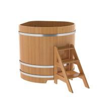 Купель угловая BentWood из лиственницы угловая, натуральная премиум 1190х1190х1400 мм