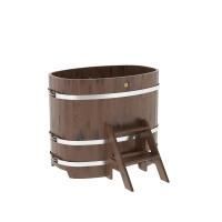 Купель овальная BentWood из дуба овальная, морёный рустик 760х1160х1200 мм