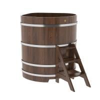 Купель угловая BentWood из дуба угловая, морёный 1190х1190х1400 мм