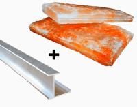 Соляная плитка из Гималайской соли 200x100x25мм с необработанной стороной, с пазом