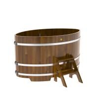 Купель овальная BentWood из лиственницы овальная, морёная рустик 1080х1750х1000 мм