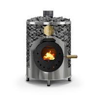 Дровяная печь IKI Mini 2025 (встроенные ножки, дверца с деревянной ручкой)
