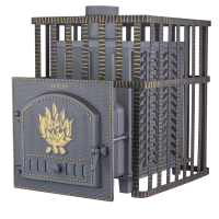 Дровяная печь Гефест ЗК в сетке 40