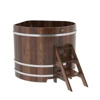 Купель угловая BentWood из лиственницы угловая, морёная премиум 1370х1370х1200 мм