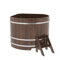 Купель угловая BentWood из дуба угловая, морёный 1370х1370х1100 мм