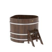 Купель угловая BentWood из дуба угловая, морёный 1190х1190х1000 мм