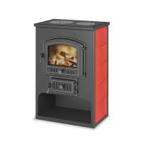 Печь-камин Везувий ПК-03 (224) с плитой красный (200 м3)