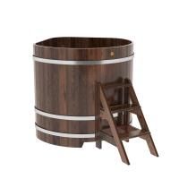 Купель угловая BentWood из лиственницы угловая, морёная премиум 1190х1190х1200 мм