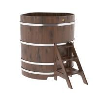 Купель угловая BentWood из дуба угловая, морёный рустик 1190х1190х1400 мм