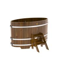 Купель овальная BentWood из лиственницы овальная, морёная рустик 920х1660х1100 мм