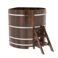 Купель угловая BentWood из лиственницы угловая, морёная премиум 1370х1370х1400 мм