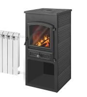 Печь-камин Этна (БКД) с плитой и т/о "Антрацит" Ø115мм