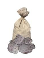 Кварцит малиновый галтованный, фракция 120-210 мм, мешок 40 кг.