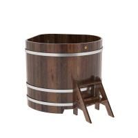 Купель угловая BentWood из лиственницы угловая, морёная премиум 1190х1190х1100 мм