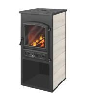 Печь-камин Этна (БКД) с плитой "Бежевый" Ø115мм