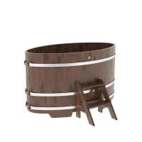 Купель овальная BentWood из дуба овальная, морёный рустик 920х1660х1400 мм