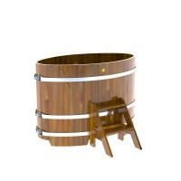 Купель овальная BentWood из лиственницы овальная, морёная рустик 800х1420х1200 мм