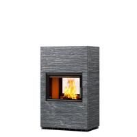 Дровяной камин конвекционный LAMU Туликиви Grafia, 1450мм, верхнее подключение