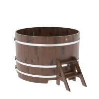 Купель круглая BentWood дуб морёный рустик 1500х1200 мм