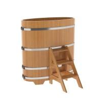 Купель овальная BentWood из лиственницы овальная, натуральная премиум 690х1310х1400 мм