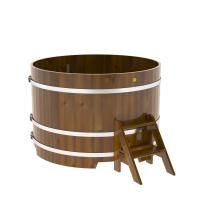 Купель круглая BentWood лиственница морёная рустик 1500х1200 мм