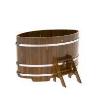 Купель овальная BentWood из лиственницы овальная, морёная рустик 1020х1680х1400 мм